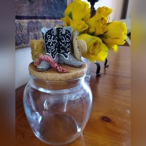 Our America Western Jar,Topper Cowboy Boots,Hat,Bandana,Vintage Western Jar